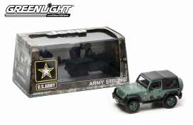 Jeep  - Wrangler soft top *US Army* 2012 dark green - 1:43 - GreenLight - 86043 - gl86043 | Toms Modelautos