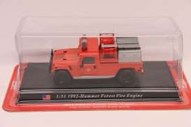 Hummer  - 1992 red - 1:53 - Magazine Models - fireHummer - magfireHummer | Toms Modelautos