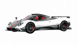 Pagani  - 2008 white/black w/red stripe - 1:18 - Mondo Motors - mondo50094 | Toms Modelautos