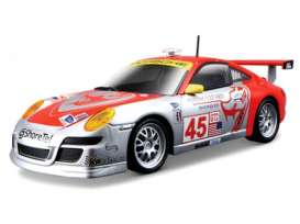 Porsche  - 2007 silver / orange - 1:24 - Bburago - 28002 - bura28002 | Toms Modelautos