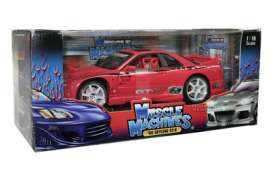 Nissan  - 2000 red - 1:18 - Muscle Machines - mus71169r | Toms Modelautos