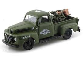 Ford Harley Davidson - 1948 army green - 1:24 - Maisto - 32185gn - mai32185gn | Toms Modelautos