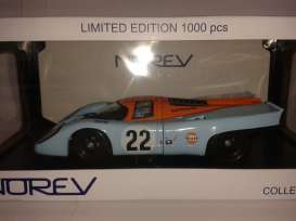 Porsche  - 1970 blue/orange - 1:18 - Norev - 187580H - nor187580H | Toms Modelautos