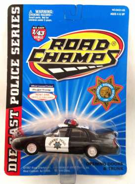 Ford  - Crown Victoria  1998 black/white - 1:43 - Road Champs - road643105 | Toms Modelautos