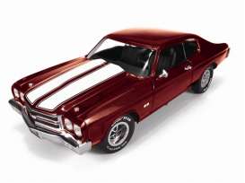Chevrolet - 1970 red-burgundy/white stripes - 1:43 - Auto World - R1134 - AWR1134 | Tom's Modelauto's Chevrolet - 1970 red-burgundy/white stripes - 1:43 - Auto World - R1134 - AWR1134 | Tom's Modelauto's