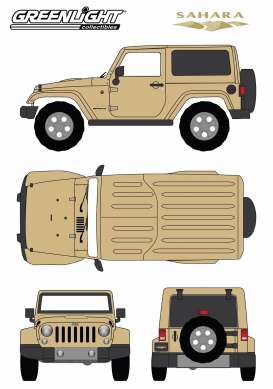 Jeep  - 2014 dune clear - 1:43 - GreenLight - 86061 - gl86061 | Toms Modelautos