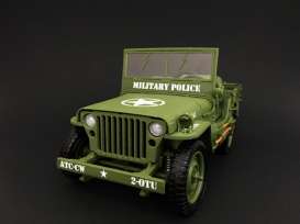 Jeep Willys - US Army Militairy Police 1944 army green - 1:18 - American Diorama - AD-77406 - AD77406 | Toms Modelautos