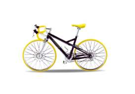 Porsche  - Bike R blue/yellow - 1:10 - Welly - 62571 - welly62571 | Toms Modelautos