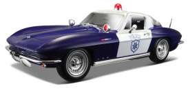 Chevrolet Corvette - 1965 blue/white - 1:18 - Maisto - 31381 - mai31381 | Toms Modelautos