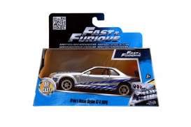 Nissan  - Skyline GT-R R34 F&F 2002 silver/blue - 1:32 - Jada Toys - 97184 - jada97184 | Toms Modelautos