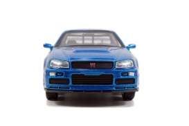 Nissan  - Skyline GTR R34 F&F blue - 1:32 - Jada Toys - 97185 - jada97185 | Toms Modelautos