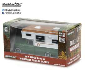 Dodge  - D-100 Winnebago Camper 1967 green - 1:64 - GreenLight - 29866 - gl29866 | Toms Modelautos