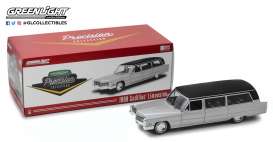 Cadillac  - S&S Limousine 1966 silver/black - 1:18 - GreenLight Precision Collection - GLPC18005 | Toms Modelautos