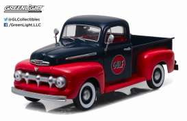 Ford  - F1 pick-up 1951 dark blue/red - 1:18 - GreenLight - 12978 - gl12978 | Toms Modelautos