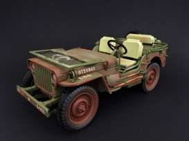 Jeep Willys - Militairy Police, muddy versio 1943 rough terrain muddy green - 1:18 - American Diorama - AD-77406A - AD77406A | Toms Modelautos