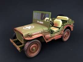 Jeep Willys - US Army muddy & green 1944 muddy & green - 1:18 - American Diorama - AD-77404A - AD77404A | Toms Modelautos Jeep Willys - US Army muddy & green 1944 muddy & green - 1:18 - American Diorama - AD-77404A - AD77404A | Toms Modelautos