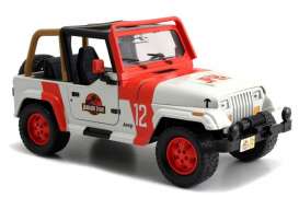 Jeep  - Wrangler *Jurassic World* 1992 white/red - 1:24 - Jada Toys - 97806 - jada253253005 | Toms Modelautos