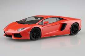 Lamborghini  - Aventador orange - 1:24 - Aoshima - 06201 - abk06201 | Toms Modelautos