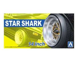 Wheels &amp; tires  - chrome - 1:24 - Aoshima - 05258 - abk05258 | Toms Modelautos