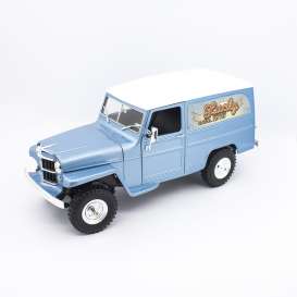 Jeep Willys - silver/blue/white - 1:18 - Lucky Diecast - 92858A - ldc92858Ab | Toms Modelautos