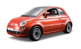 Fiat  - 2007 orange - 1:24 - Bburago - 22106o - bura22106o | Toms Modelautos