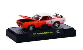 Plymouth  - Hemi Cuda 1971 orange/white - 1:64 - M2 Machines - 32600-34F - M2-32600-34F | Toms Modelautos