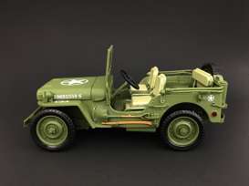 Jeep Willys - US Army 1944 army green - 1:18 - American Diorama - AD-77404 - AD77404 | Toms Modelautos