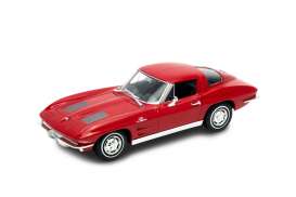 Chevrolet Corvette - 1963 red - 1:24 - Welly - 24073r - welly24073r | Toms Modelautos