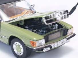 Mercedes Benz  - 350 SL Closed Convertible 1977 cypress green - 1:18 - SunStar - 4669 - sun4669 | Toms Modelautos