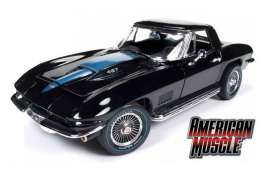 Chevrolet - Corvette roadster 1967 black - 1:18 - Auto World - AMM1099 | Tom's Modelauto's Chevrolet - Corvette roadster 1967 black - 1:18 - Auto World - AMM1099 | Tom's Modelauto's