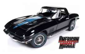 Chevrolet  - Corvette roadster 1967 black - 1:18 - Auto World - AMM1099 | Toms Modelautos