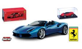 Ferrari  - 488 Spider 2016 blue - 1:43 - Bburago - 36905b - bura36905b | Toms Modelautos