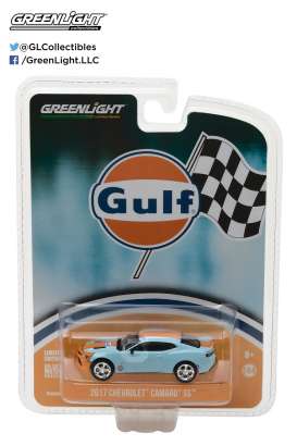 Chevrolet  - Camaro *Gulf* 2017 gulf blue/orange - 1:64 - GreenLight - 29908 - gl29908 | Toms Modelautos