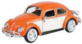 Volkswagen  - Beetle orange/white - 1:24 - Motor Max - 79558 - mmax79558o | Toms Modelautos