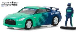 Nissan  - GT-R Falken Tire 2015 green/blue - 1:64 - GreenLight - 97020D - gl97020D | Toms Modelautos