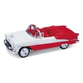 Oldsmobile  - 1955 red/white - 1:26 - Welly - 22432r - welly22432r | Toms Modelautos
