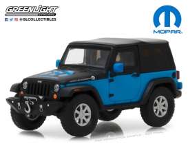 Jeep  - Wrangler  2010 blue/black - 1:43 - GreenLight - 86092 - gl86092 | Toms Modelautos