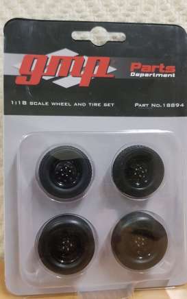 Wheels &amp; tires Rims & tires - gloss black - 1:18 - GMP - gmp18894 | Toms Modelautos