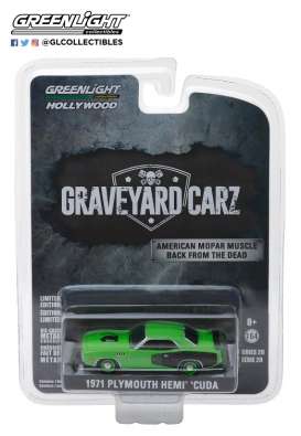 Plymouth - Cuda 1971 green - 1:64 - GreenLight - gl44800E | Tom's Modelauto's Plymouth - Cuda 1971 green - 1:64 - GreenLight - gl44800E | Tom's Modelauto's