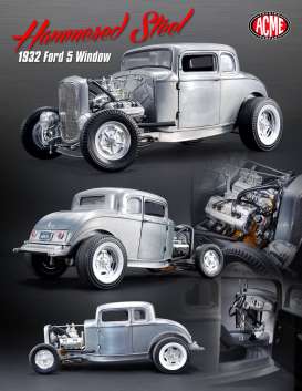 Ford - 1932 hammered steel - 1:18 - Acme Diecast - acme1805013 | Tom's Modelauto's Ford - 1932 hammered steel - 1:18 - Acme Diecast - acme1805013 | Tom's Modelauto's