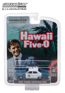 Ford - Custom Police 1967 blue/white - 1:64 - GreenLight - gl44800A | Tom's Modelauto's Ford - Custom Police 1967 blue/white - 1:64 - GreenLight - gl44800A | Tom's Modelauto's