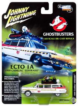 Cadillac  - Ecto 1A *Ghostbusters* 1959 white/red - 1:64 - Johnny Lightning - ss004 - jlss004 | Toms Modelautos