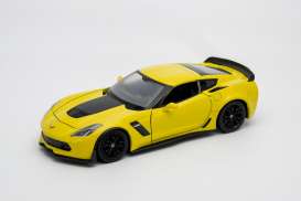 Chevrolet  - Z06 2017 yellow - 1:24 - Welly - 24085y - welly24085y | Toms Modelautos