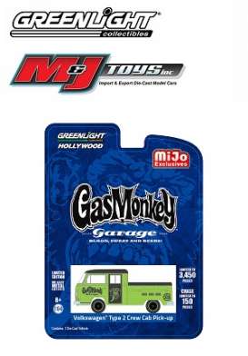 Volkswagen  - T2 pick-up 1972 dark green  - 1:64 - GreenLight - 51148A - gl51148A | Toms Modelautos
