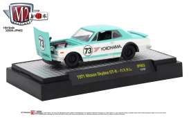 Nissan  - Skyline GT-R *Yokohoma* 1971 white with turquoise stripes - 1:64 - M2 Machines - 32500JPN02A - M2-32500JPN02A | Toms Modelautos