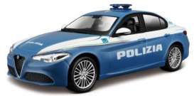 Alfa Romeo  - Giulia blue/white - 1:24 - Bburago - 21085 - bura21085 | Toms Modelautos