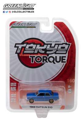 Datsun - 510 street racer 1968 blue/gold - 1:64 - GreenLight - 29900A - gl29900A | Toms Modelautos Datsun - 510 street racer 1968 blue/gold - 1:64 - GreenLight - 29900A - gl29900A | Toms Modelautos
