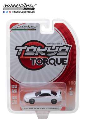 Nissan - Skyline GT-R R34 2001 white pearl - 1:64 - GreenLight - gl29900E | Tom's Modelauto's Nissan - Skyline GT-R R34 2001 white pearl - 1:64 - GreenLight - gl29900E | Tom's Modelauto's