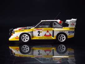 Audi  - Quattro 1986 white/yellow/red - 1:24 - Beemax - 24035 - bmx24035 | Toms Modelautos