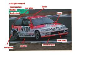 Honda  - EF9 Civic Gr.A *Motion* 1992 red/white - 1:24 - Beemax - 24018 - bmx24018 | Toms Modelautos